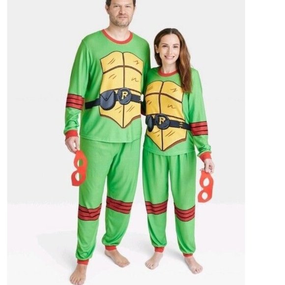 Adult Teenage Mutant Ninja Turtles Pajamas RAPHAEL Size XS S Med Red Mask NWT - Picture 3 of 3